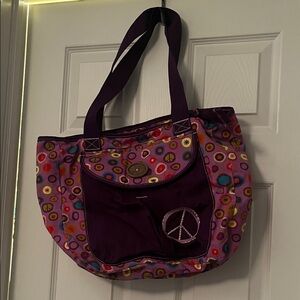 Purple Peace Sign Tote Bag